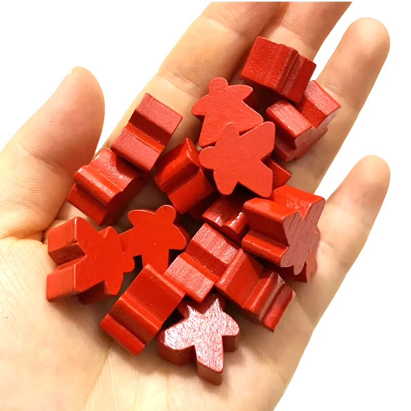 Acessórios de jogo de peão meeple de madeira multicoloridos