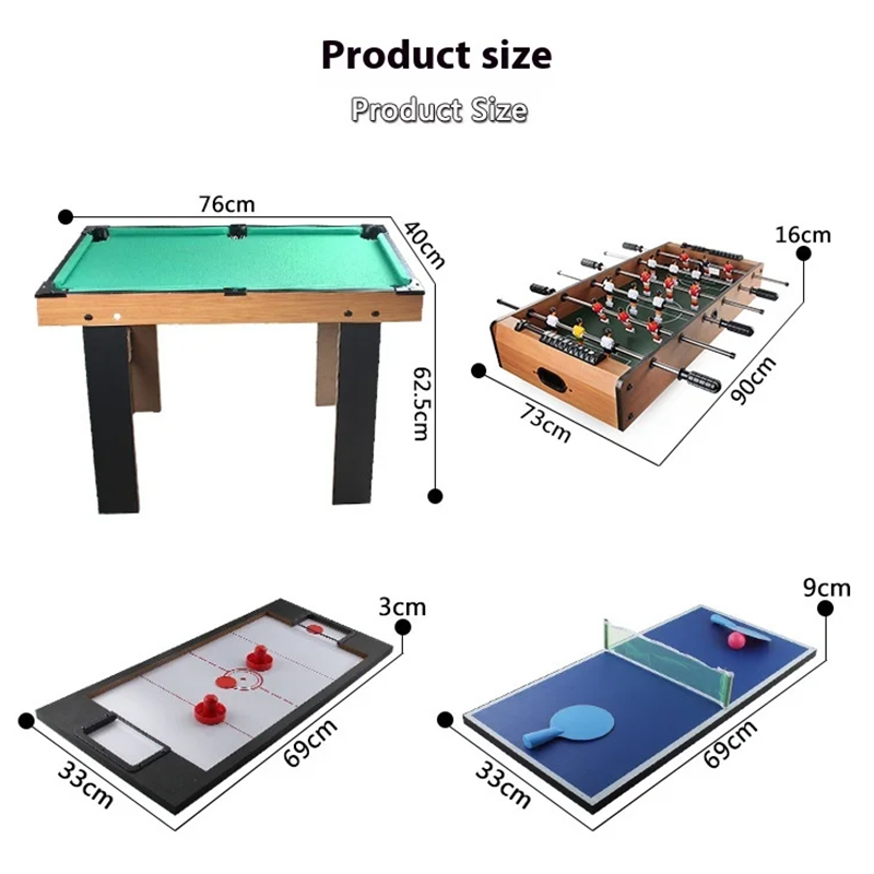 Mesa multijogo 4 em 1 com pebolim, air hockey, tênis de mesa e sinuca