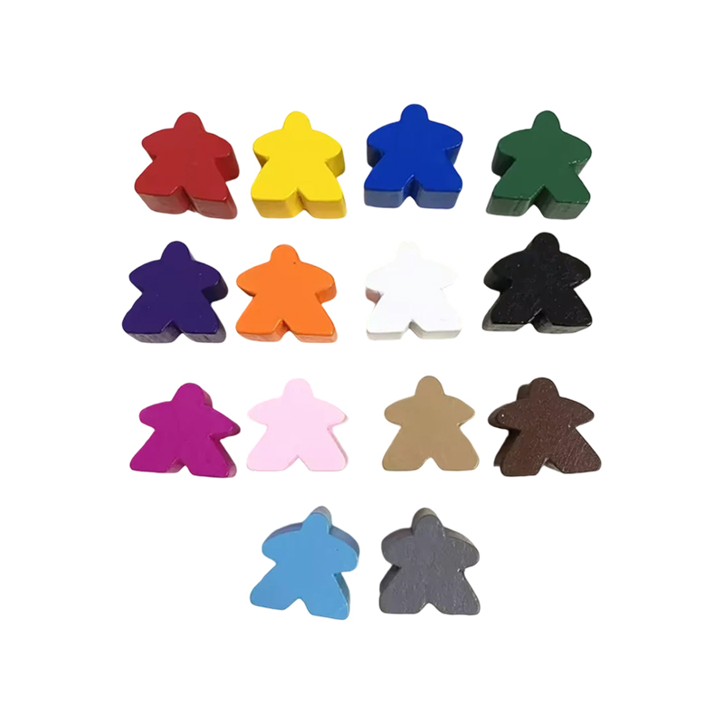 Acessórios de jogo de peão meeple de madeira multicoloridos