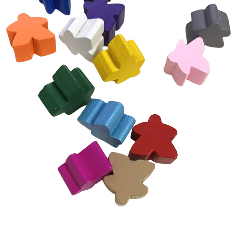 Acessórios de jogo de peão meeple de madeira multicoloridos