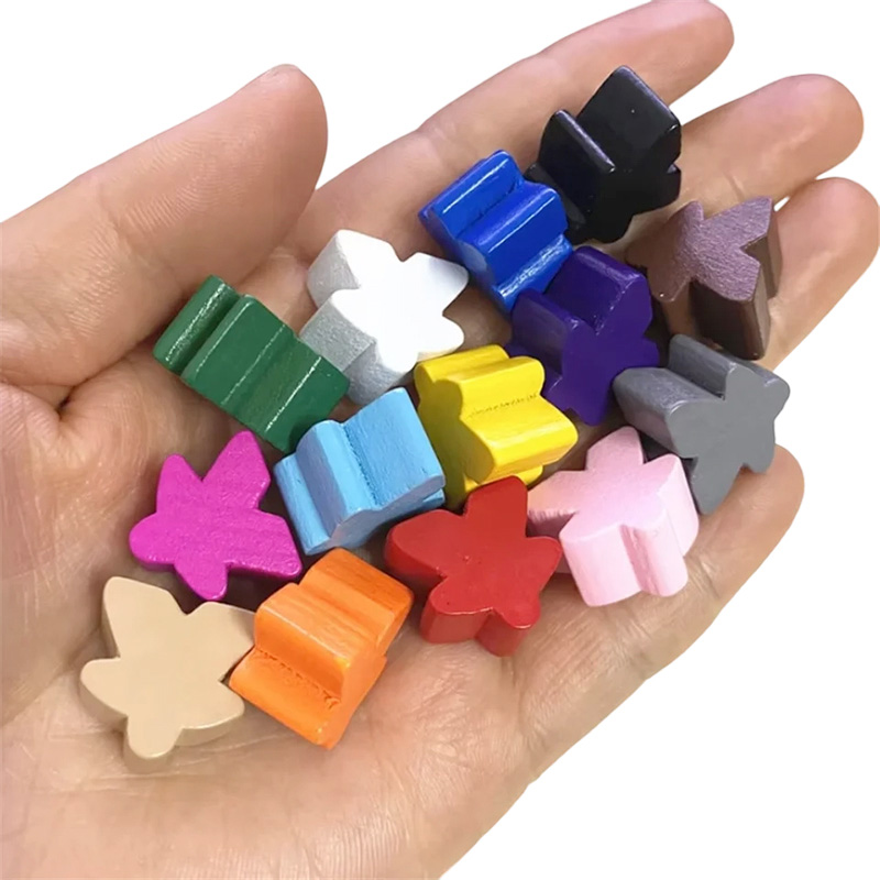 Acessórios de jogo de peão meeple de madeira multicoloridos