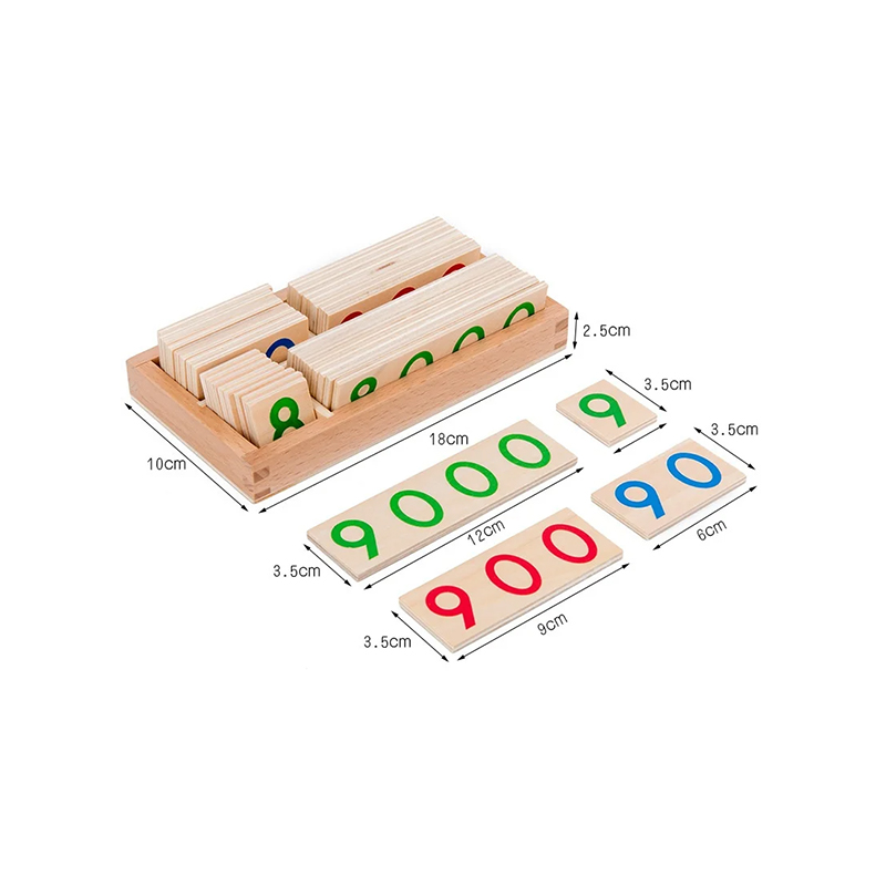 Conjunto modular de madeira para numeracia Montessori