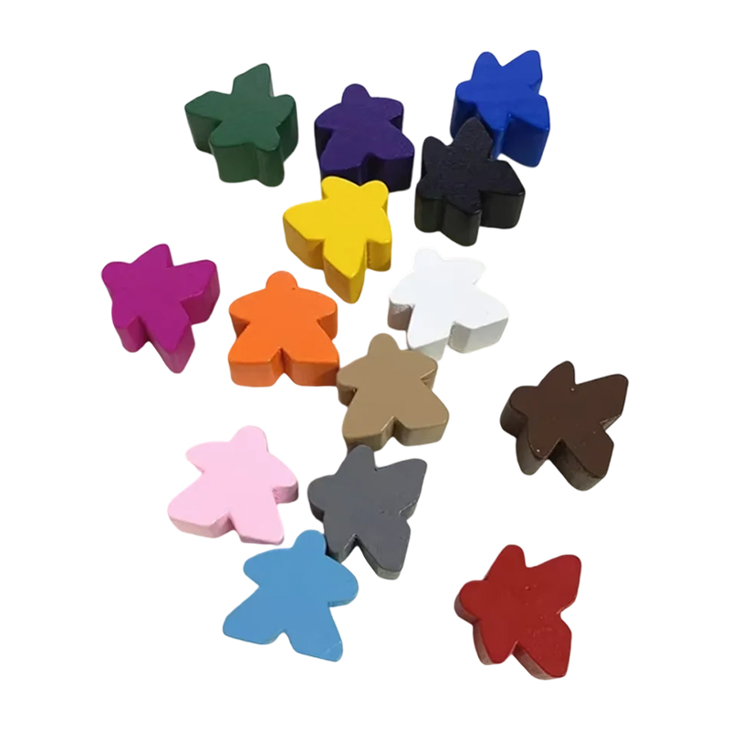 Acessórios de jogo de peão meeple de madeira multicoloridos