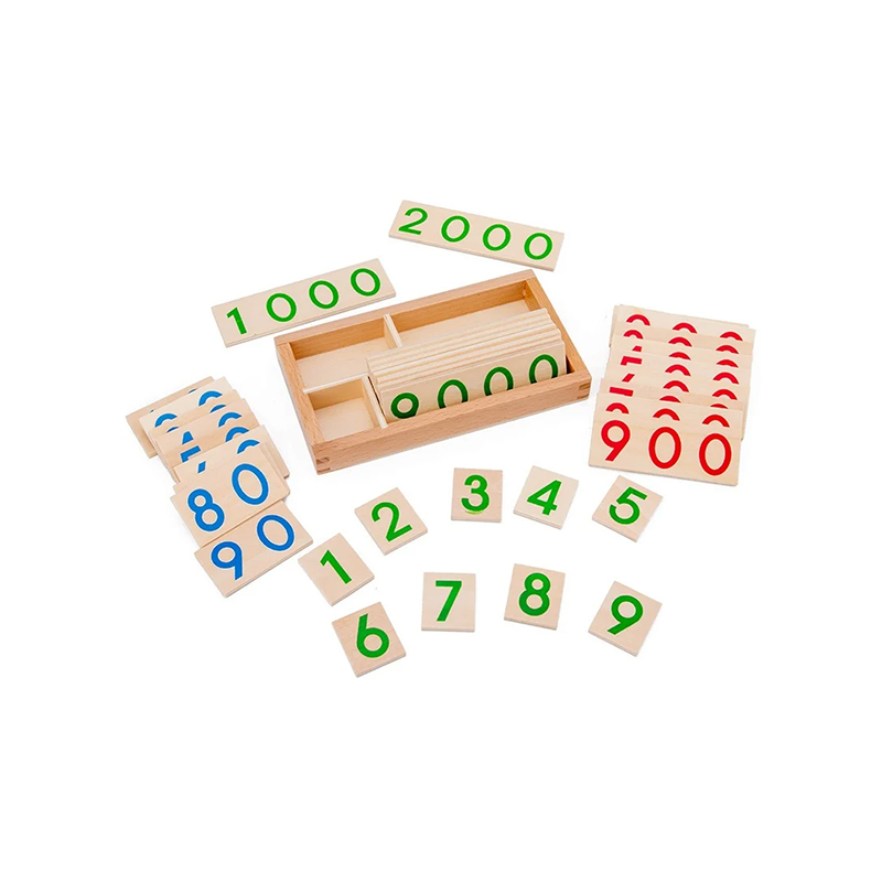 Conjunto modular de madeira para numeracia Montessori