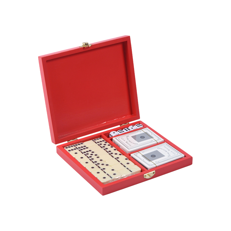 Conjunto de jogos duplo portátil Redwood Box (Dominó e Pôquer)