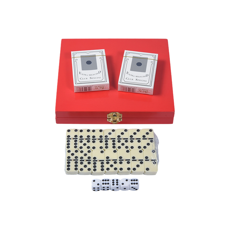 Conjunto de jogos duplo portátil Redwood Box (Dominó e Pôquer)