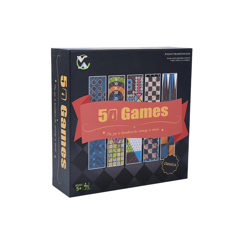 Conjunto de jogos de tabuleiro tradicional 50 em 1