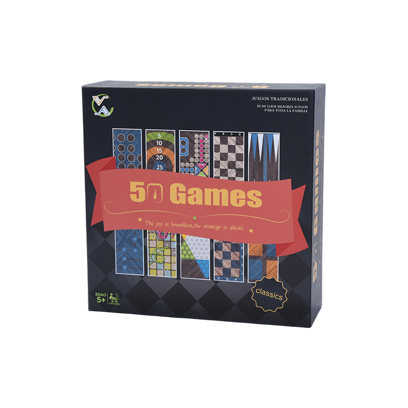 Conjunto de jogos de tabuleiro tradicional 50 em 1