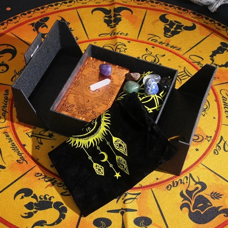 Edição colecionável com tema do Zodíaco - Conjunto de Tarô e Cristal do Tesouro do Místico