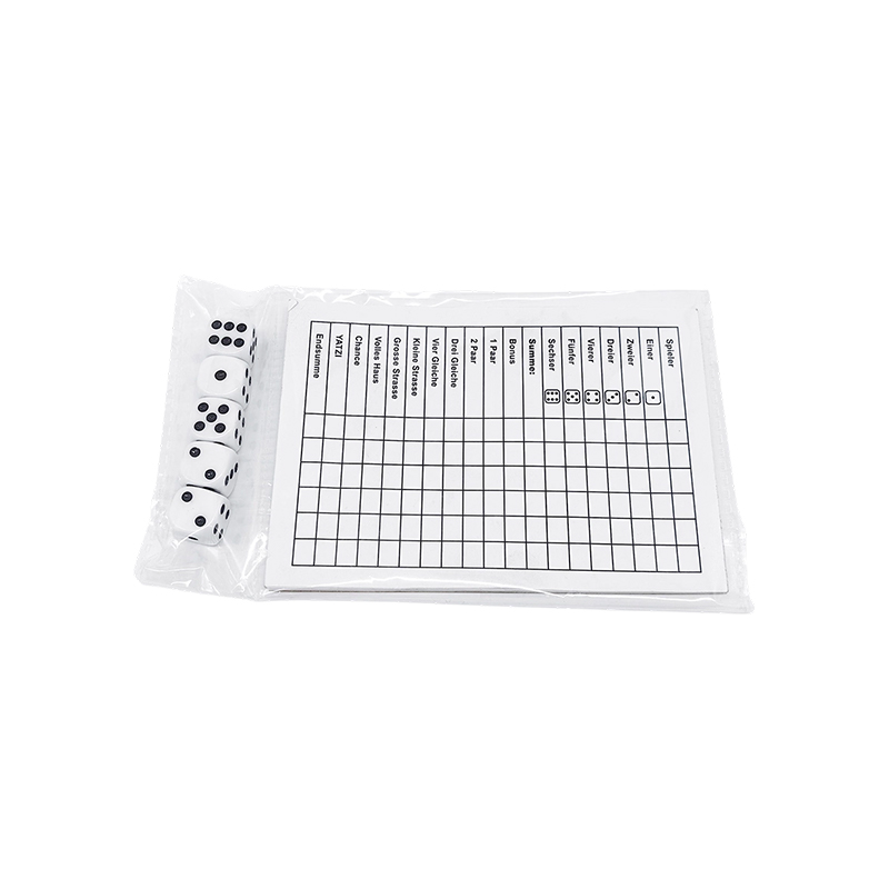 Conjunto de placar clássico YATZY Essentials para jogos de dados