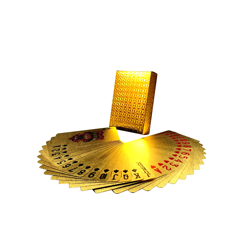 Cartas de jogar banhadas a ouro