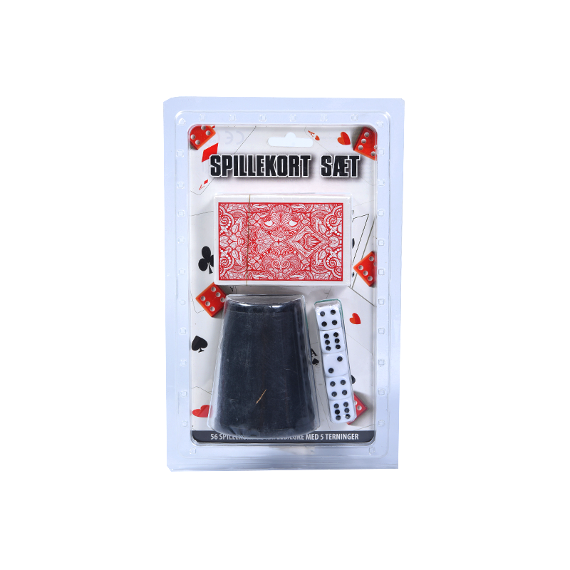 Conjunto Spillekort - Conjunto de cartas de jogar, dados e copo de dados