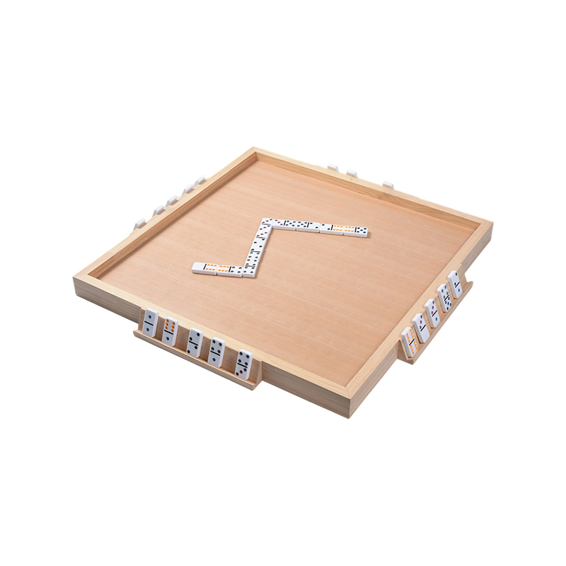 Placa de acessório de jogo de madeira Layout específico para dominó com bandejas portáteis