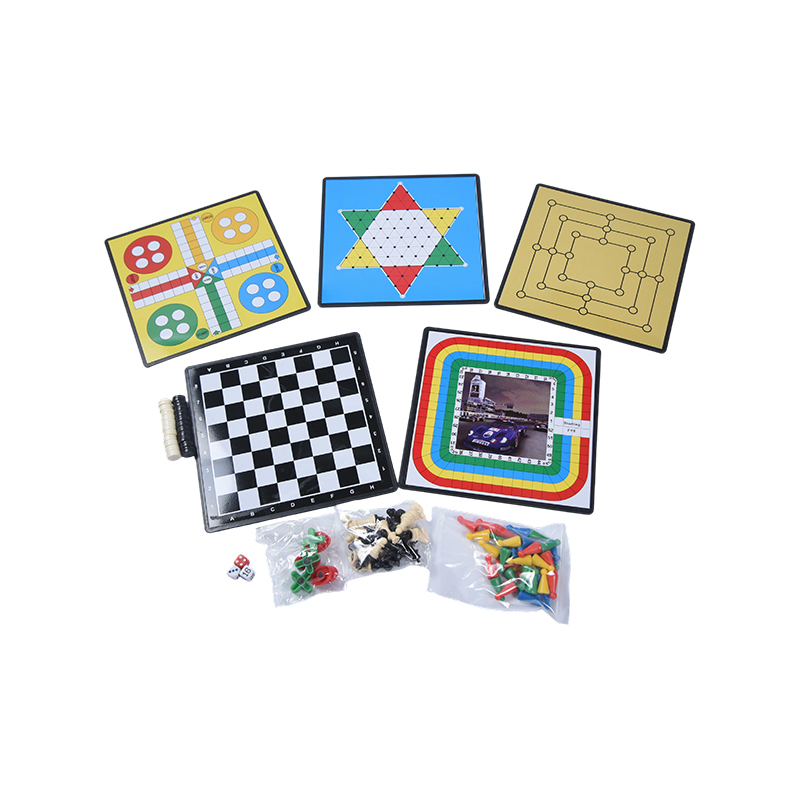 Conjunto de jogos de tabuleiro magnético 7 em 1 com caixa de lata de metal