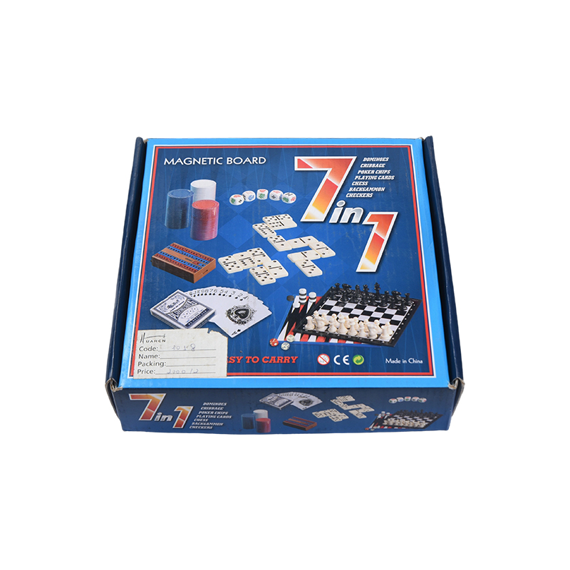 Conjunto de jogos de tabuleiro portátil Box Classic 7 em 1