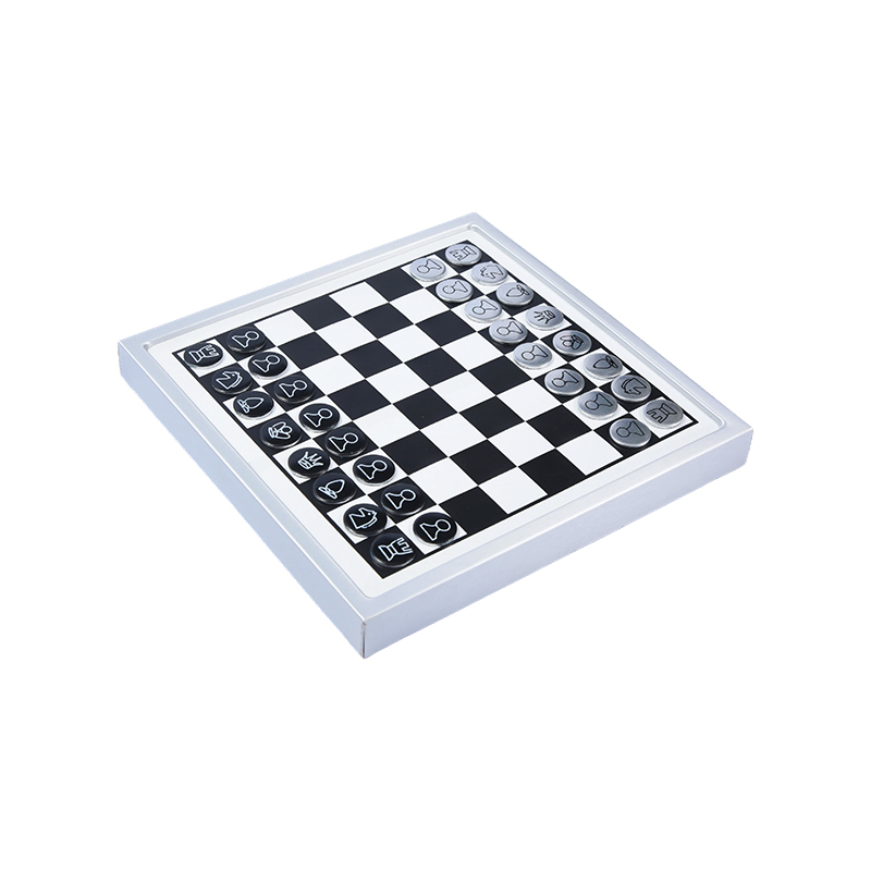 Conjunto de xadrez magnético de parede moderno White Frame Edition