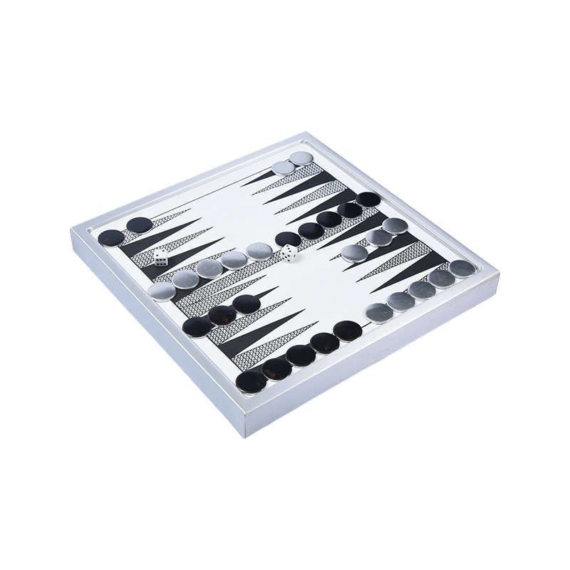 Conjunto de gamão de alumínio premium - edição de mesa moderna