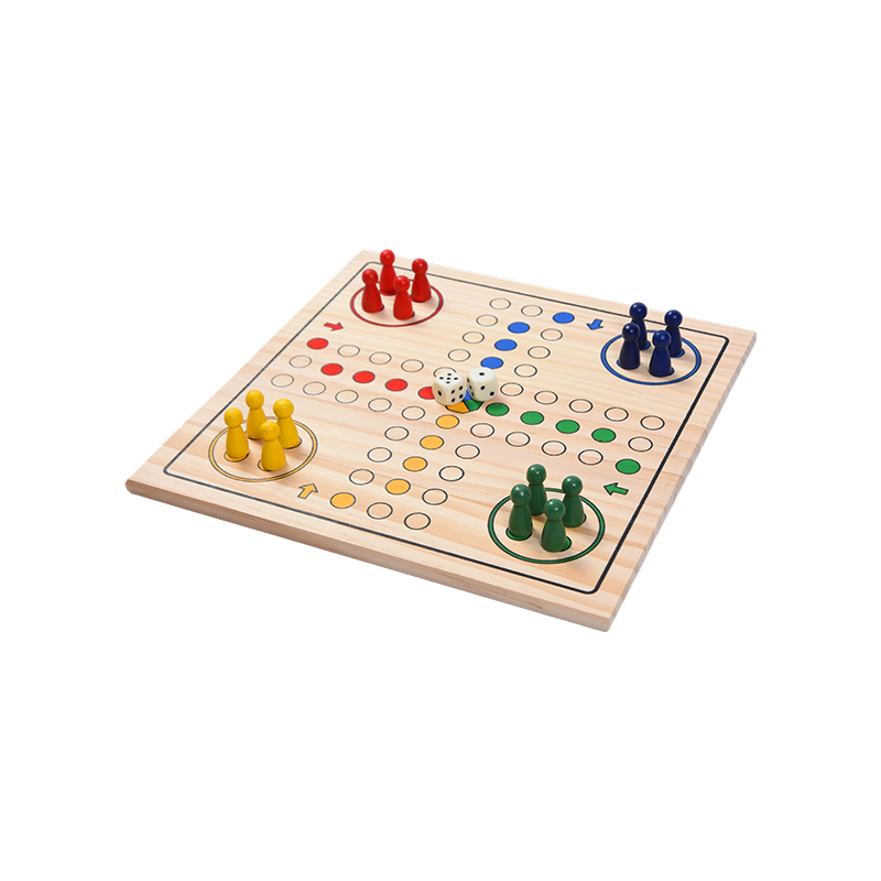 Jogo de tabuleiro de madeira clássico LUDO Family Entertainment Edition