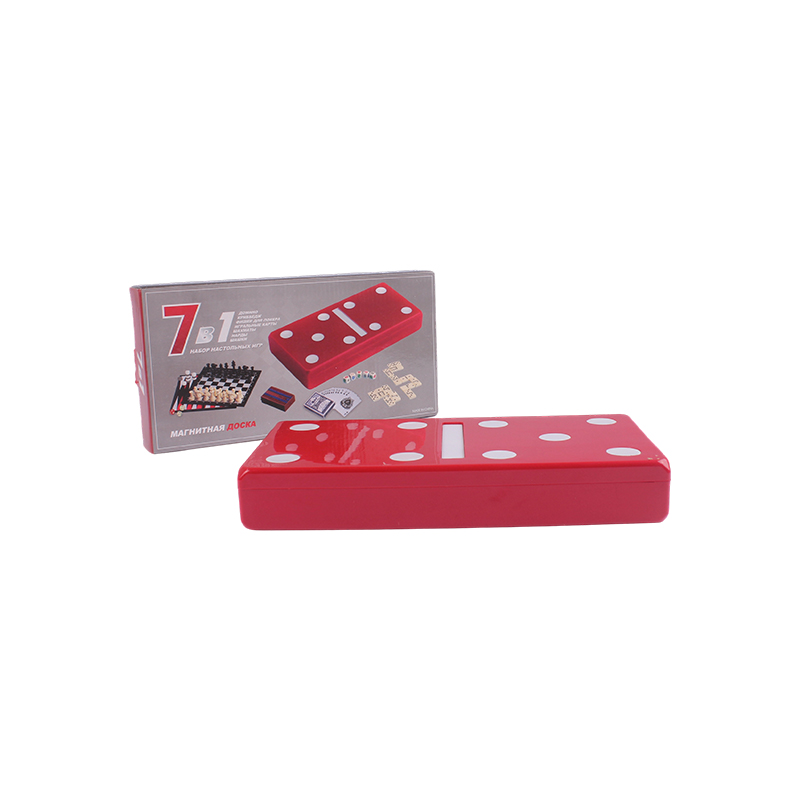 Red Polka-Dot Edition - Conjunto clássico de combinação de dominó e cribbage