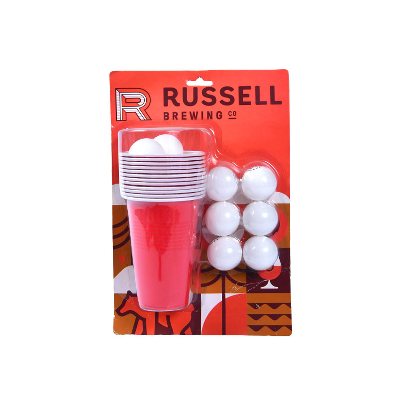 Kit de Beer Pong da Russell Brewing Co. - Inclui copos e bolas