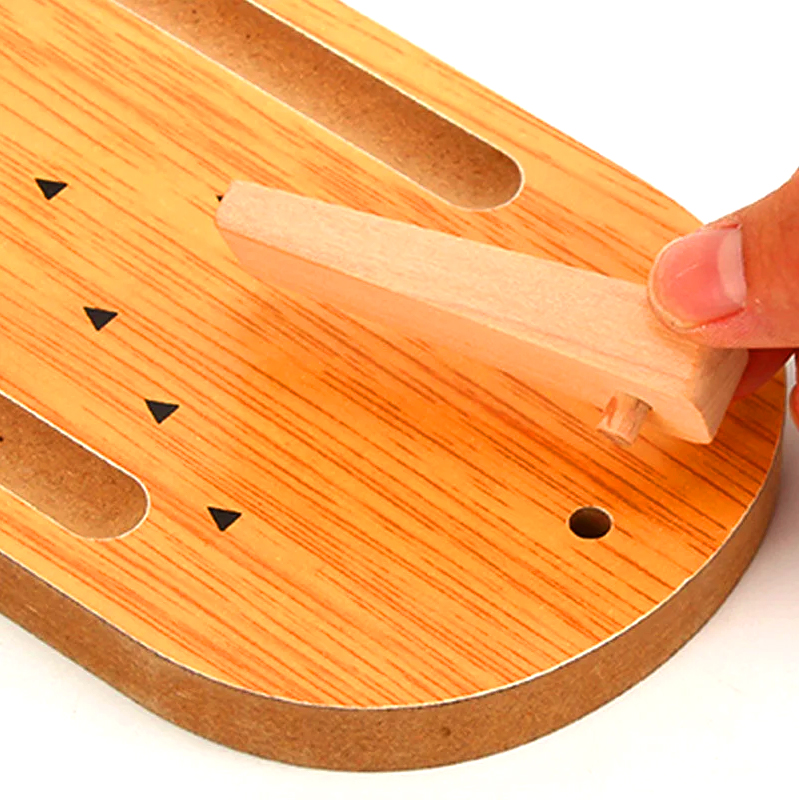 Conjunto compacto de madeira com bola de aço e pinos Mini jogo de boliche de mesa