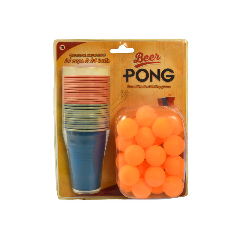 Conjunto de jogos de Beer Pong com 24 xícaras e 24 bolas para festa divertida