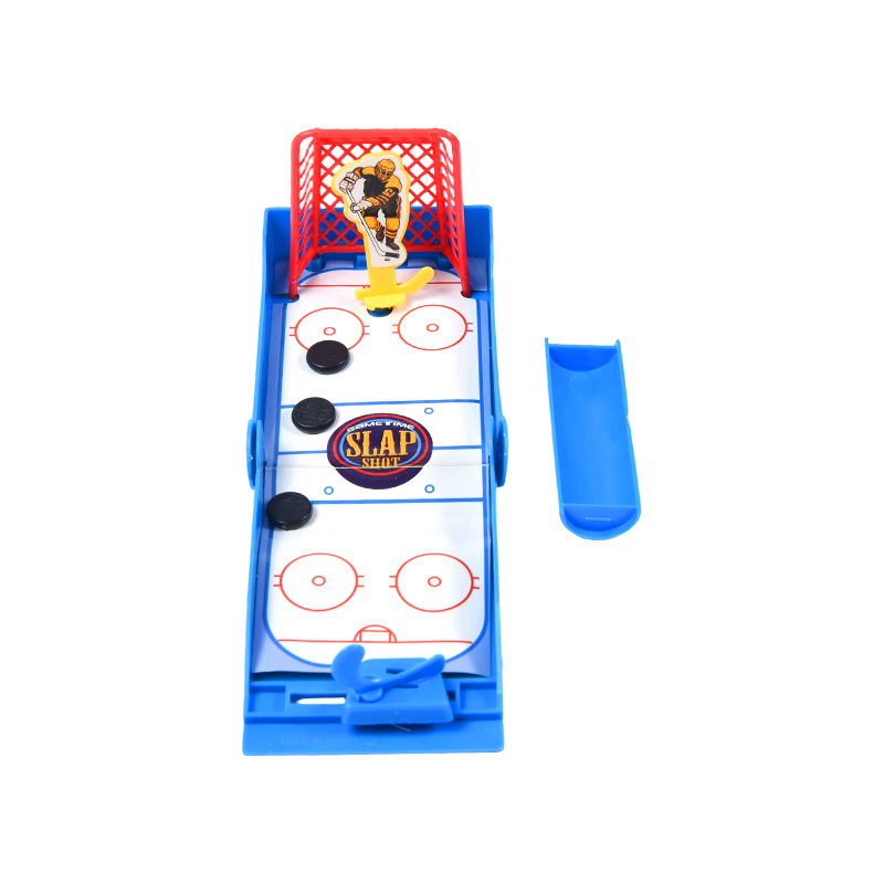 Hóquei no gelo de mesa compacto com lançador de mola Slap Shot Mini jogo de hóquei
