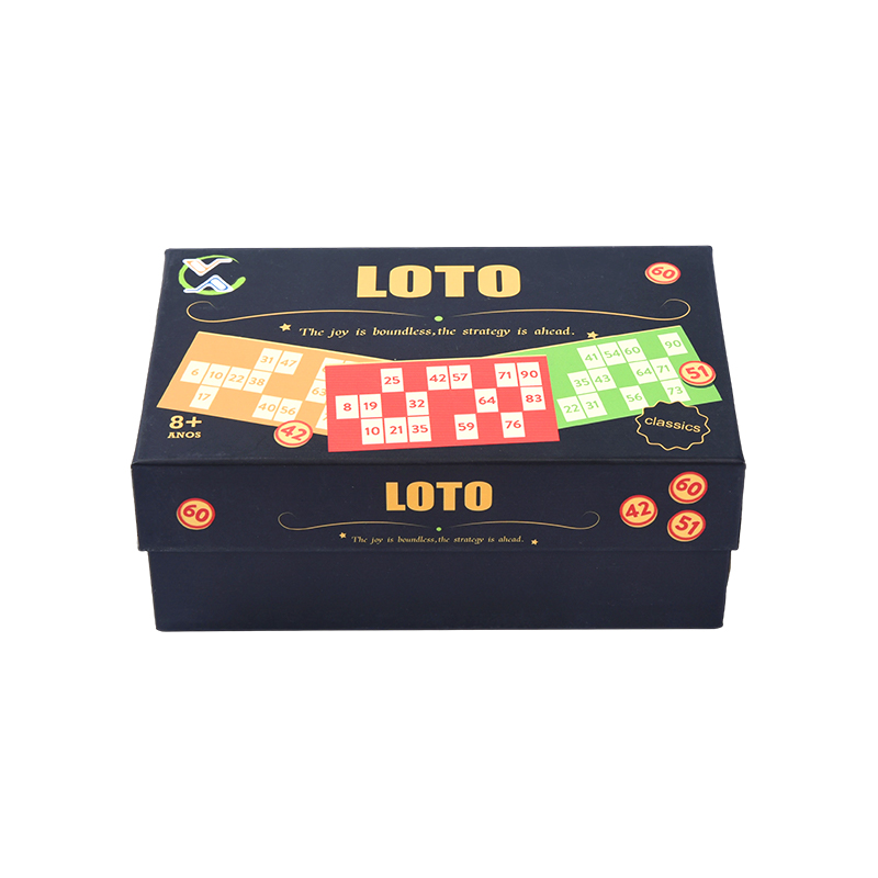 Conjunto de jogos LOTO (estilo bingo) – completo com fichas, cartões e caixa de armazenamento