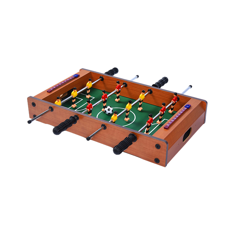 Jogo de futebol compacto com jogadores vibrantes e rastreadores de pontuação Mesa de pebolim de madeira